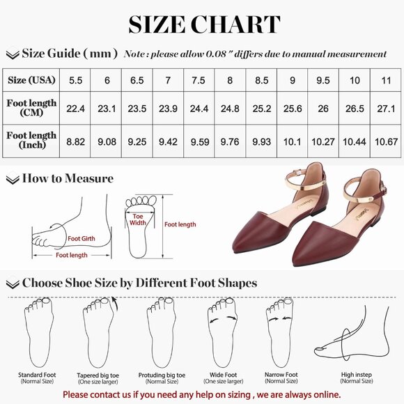 Zelaprox Women's Wine/Pu Leather Rhinestone Pointed Toe Bowknot Ballet Shoes - Picture 4 of 4